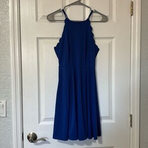 Royal blue scalloped dress size small
